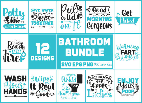 Bathroom Quote SVG Bundle: A Smart Asset for Crafts and Graphics