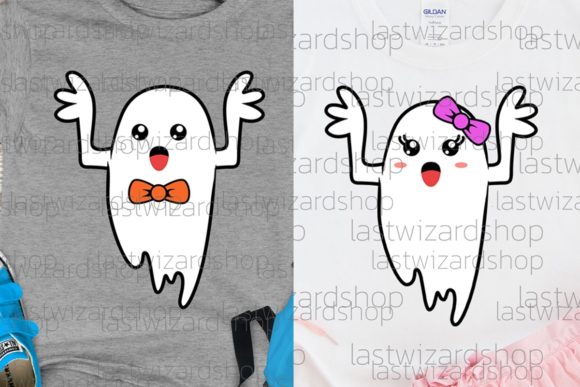 Cute Ghosts Svg, Little Ghost with Bow