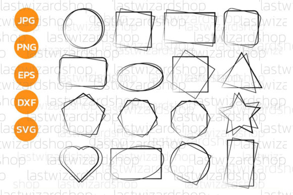 DOUBLE Square Rectangle Frame Bundle Svg Graphics