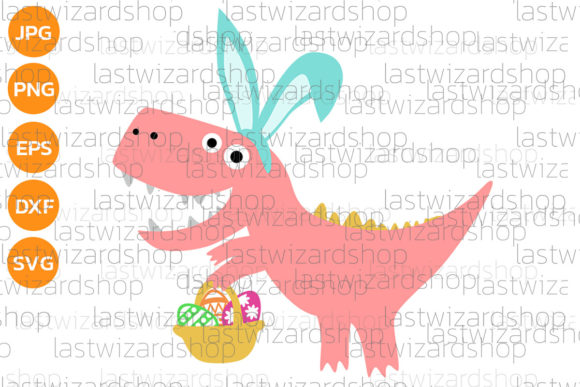 Easter Dinosaur with Bunny Ears Svg: Graphics and Crafts