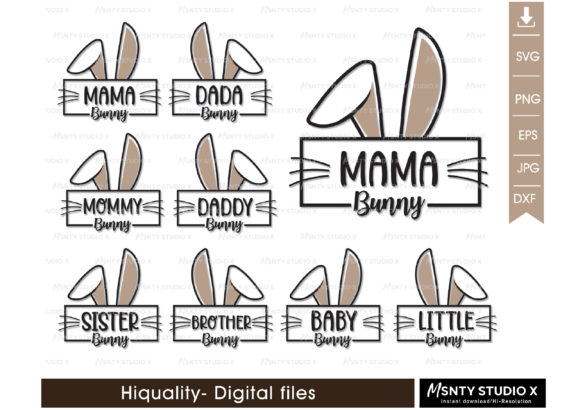 Family Bunny SVG: Easter Graphics for Crafts Branding
