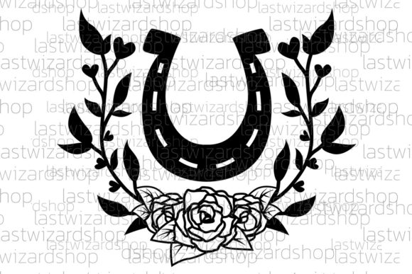 Floral Horseshoe SVG Graphics for Cowgirl Crafts