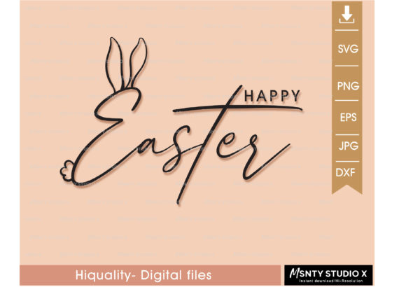 Happy Easter SVG: Bunny Graphics for Seasonal Branding & Crafts