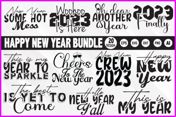 Happy New Year 2023 SVG Design for Graphics and Crafts