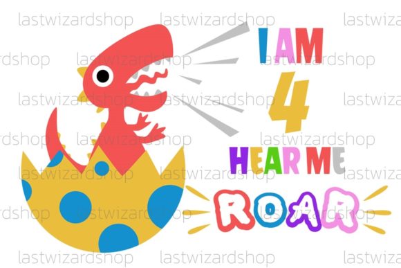 I Am Four Hear Me Rawr Svg: Graphics for Crafts