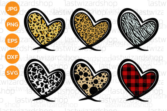 Leopard Heart Pattern SVG Bundle for Crafts and Graphics