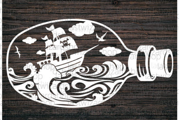 Ship in a Bottle Svg, Sailing Ship Graphics