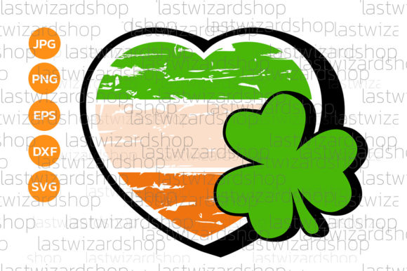 Stripped Heart with Clover Svg: Graphics for Crafts