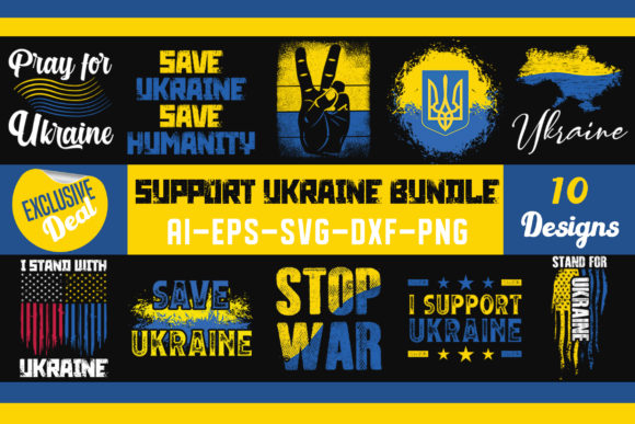 Support Ukraine EPS SVG PNG Bundle for Graphics & Crafts