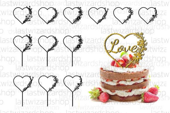 Wedding Heart Cake Topper Svg Bundle